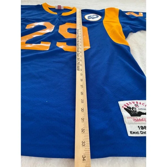 Men's 2XL NWOT Mitchell & Ness LA Rams Eric Dickerson Authentic Throwback Jersey - Picture 11 of 11